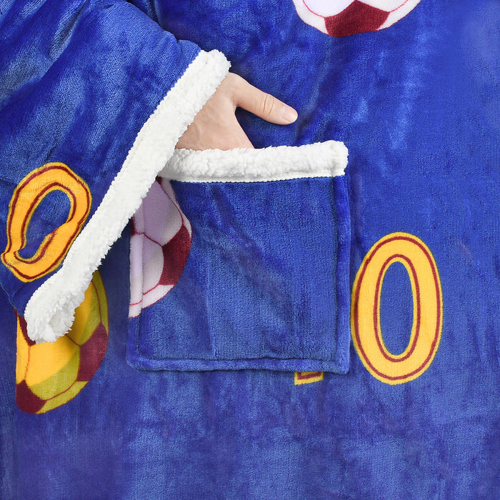 Sports Fanatic Sherpa Wearable Blanket With Sleeve