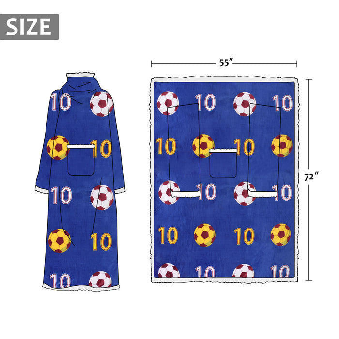 Sports Fanatic Sherpa Wearable Blanket With Sleeve