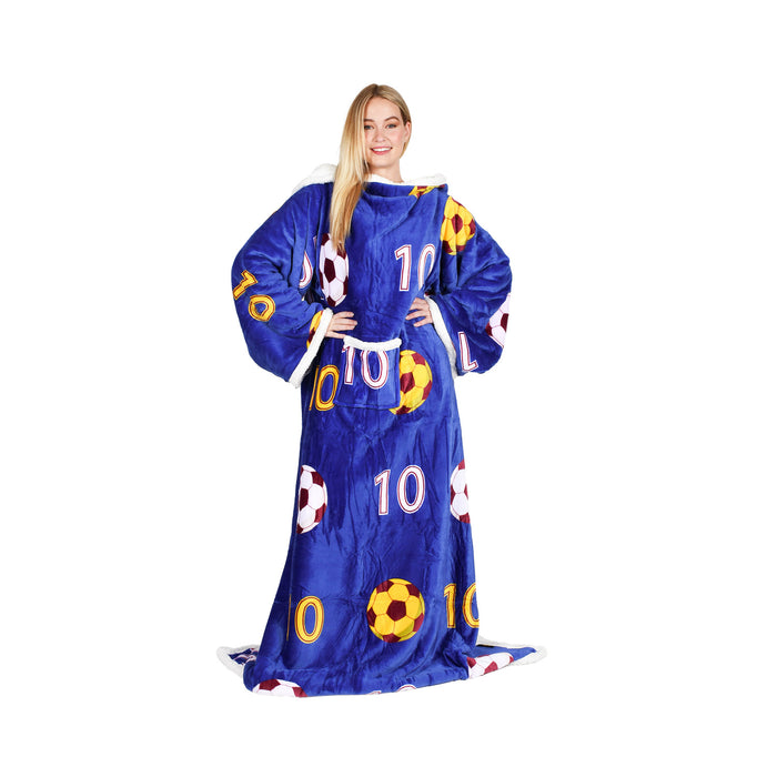 Sports Fanatic Sherpa Wearable Blanket With Sleeve