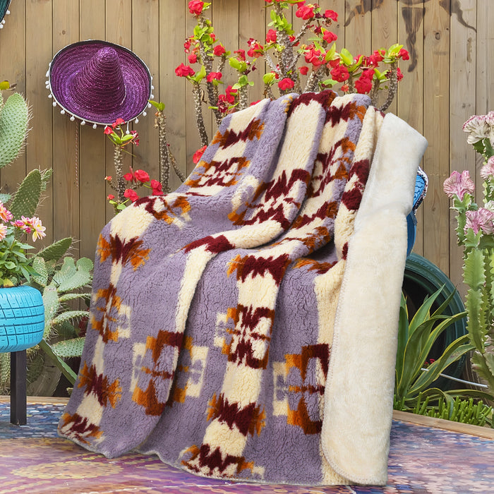 Southwest Inspired Sherpa Throw Blanket