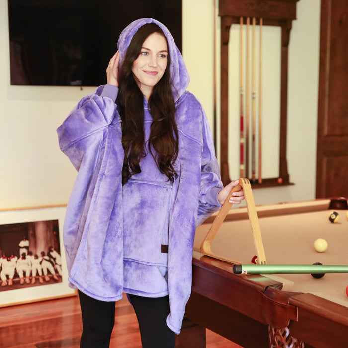 Split  Sherpa Oversize Hoodie Poncho