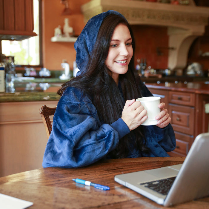 Split  Sherpa Oversize Hoodie Poncho