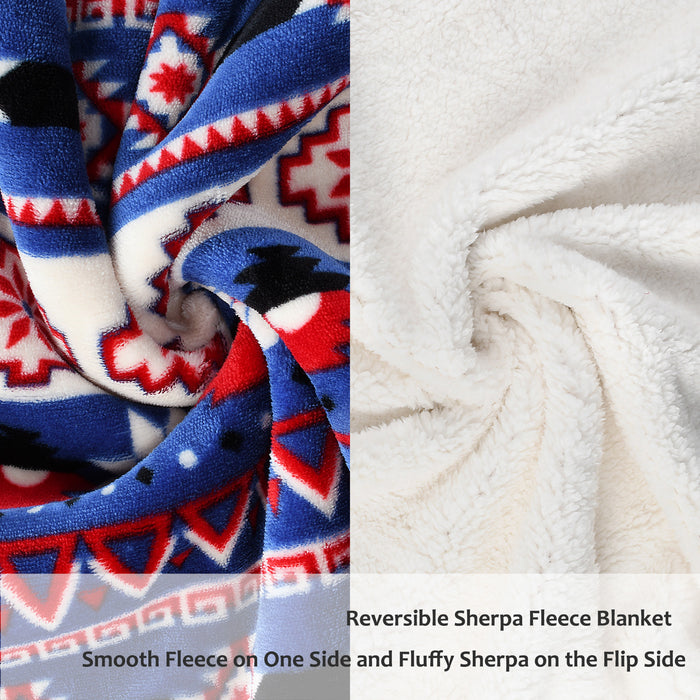 Xmas Sherpa Throw Blanket
