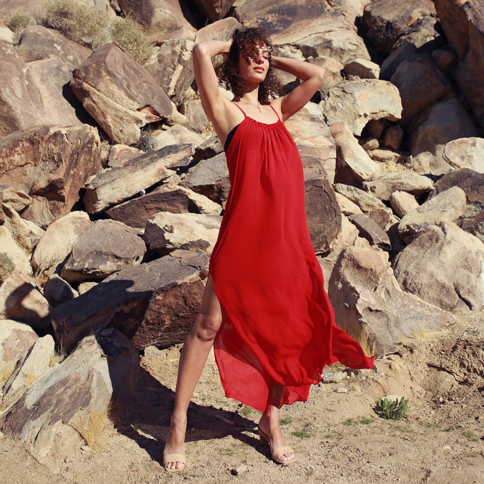 Maxi Chiffon Beach Coverup Dress