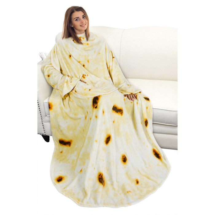 Tortilla Fleece Wearable Blanket with Sleeves
