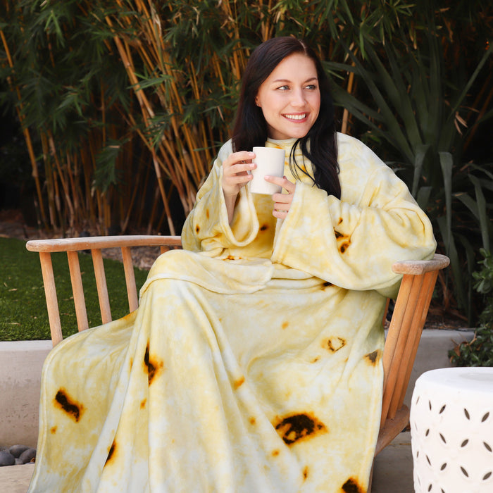 Tortilla Fleece Wearable Blanket with Sleeves