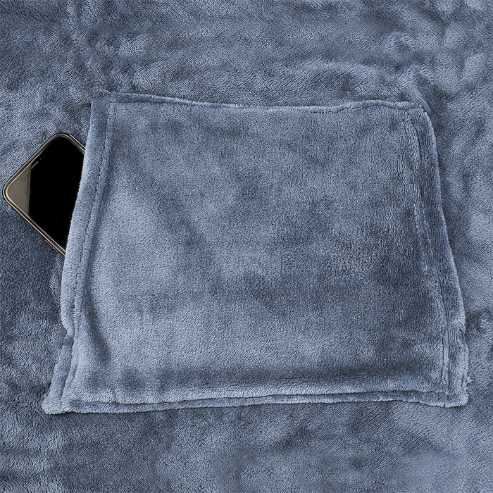No Button Fleece Wearable Blanket Poncho