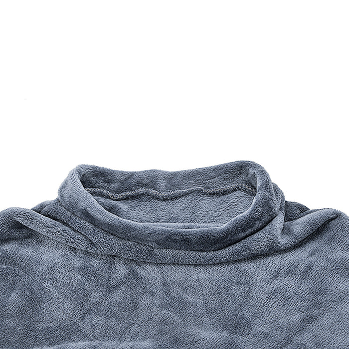 No Button Fleece Wearable Blanket Poncho