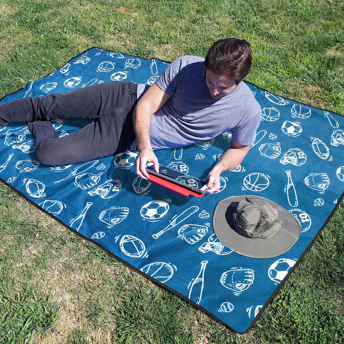 Portable Polar Fleece Waterproof Stadium  Blanket