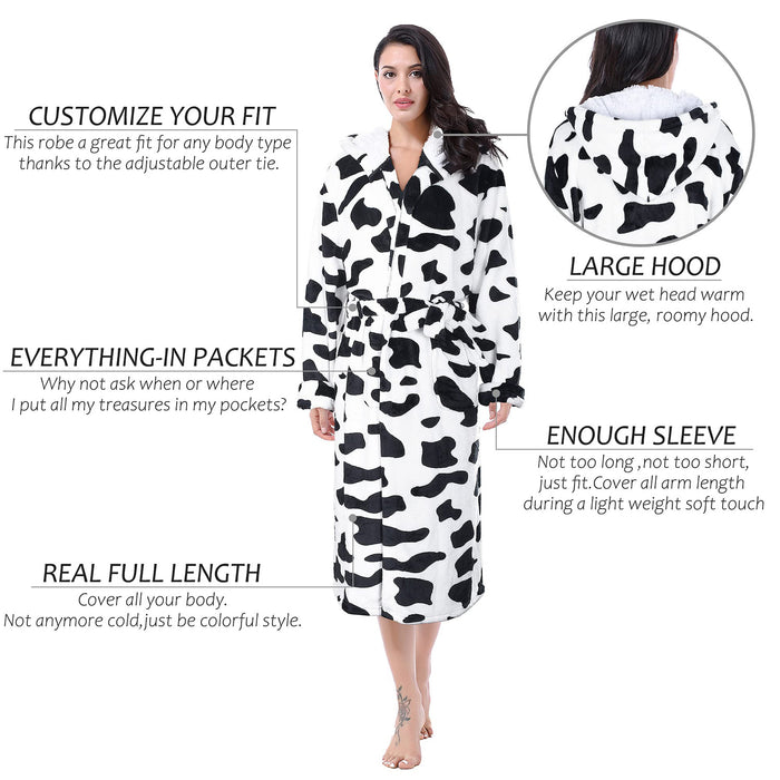 Fleece Bathrobe with Hood