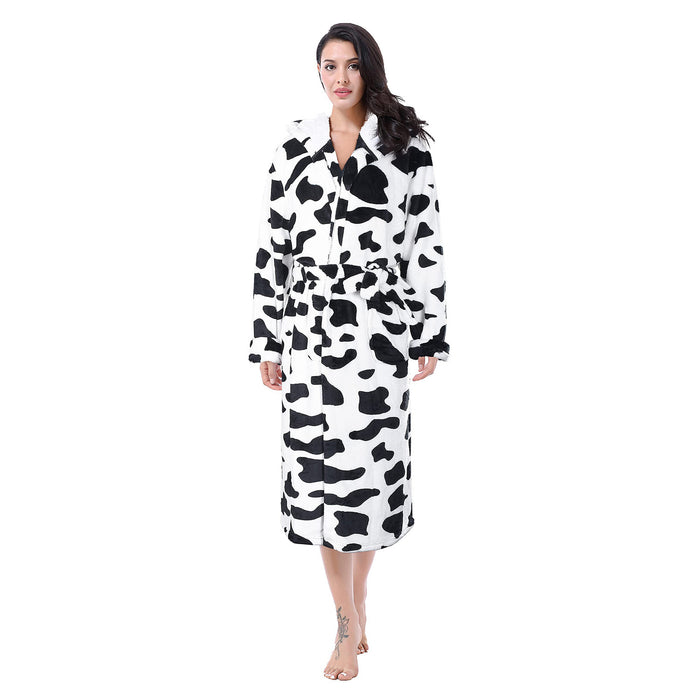 Fleece Bathrobe with Hood
