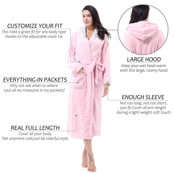 Fleece Bathrobe with Hood