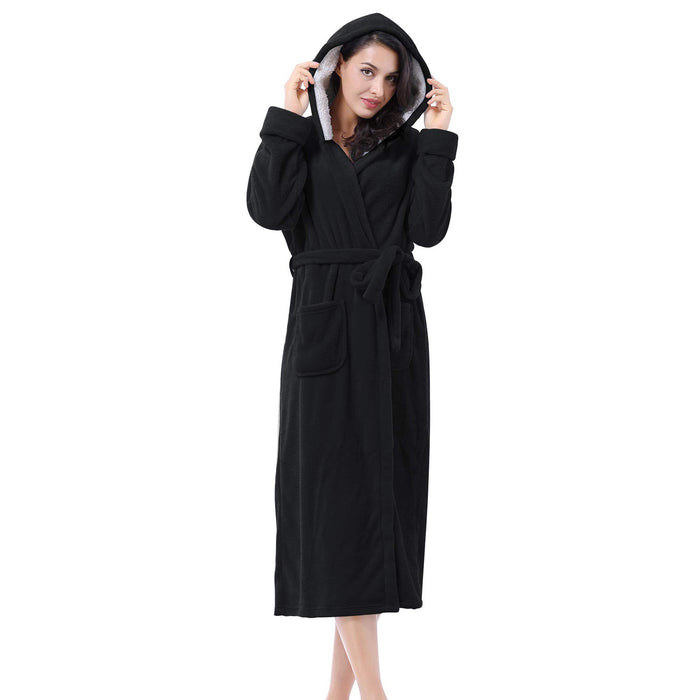 Fleece Bathrobe with Hood