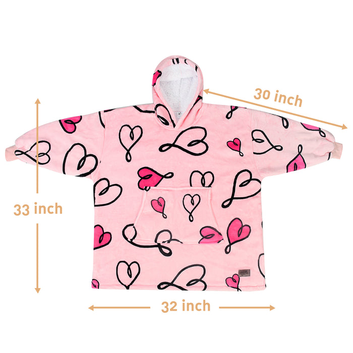 Catalonia Blanket Hoodie for Kids, Oversized Wearable Sherpa Sweatshirt Pullover for 7-16 yr Teens Youth, Kids Gift Idea  Taupe Horse