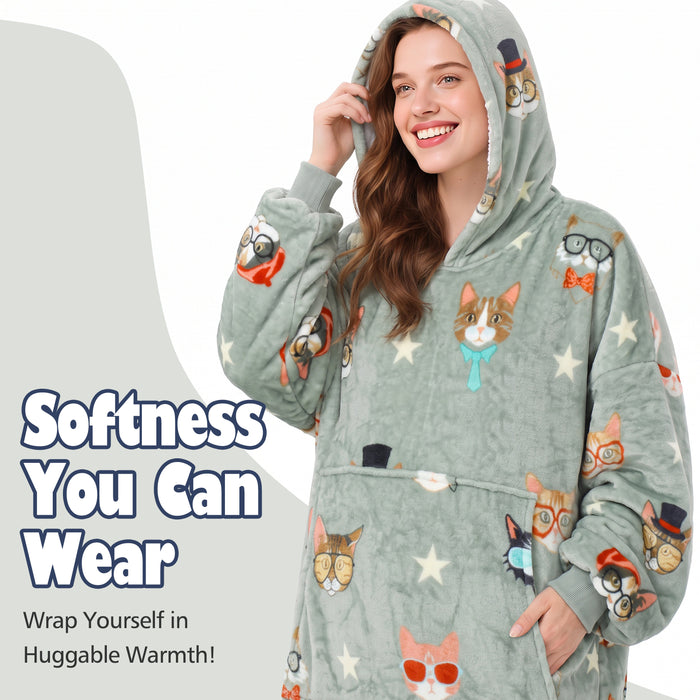 Christmas Spirit  All Season Oversize Hoodie Blanket