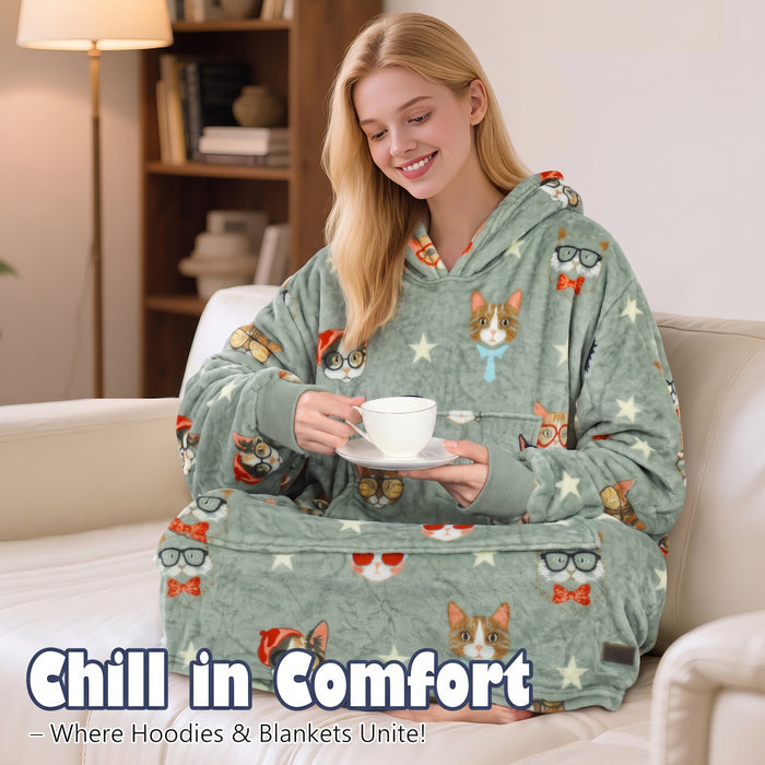 Christmas Spirit  All Season Oversize Hoodie Blanket