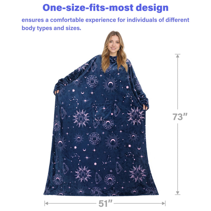 Animal Kingdom Fleece Wearable Blanket With Sleeve