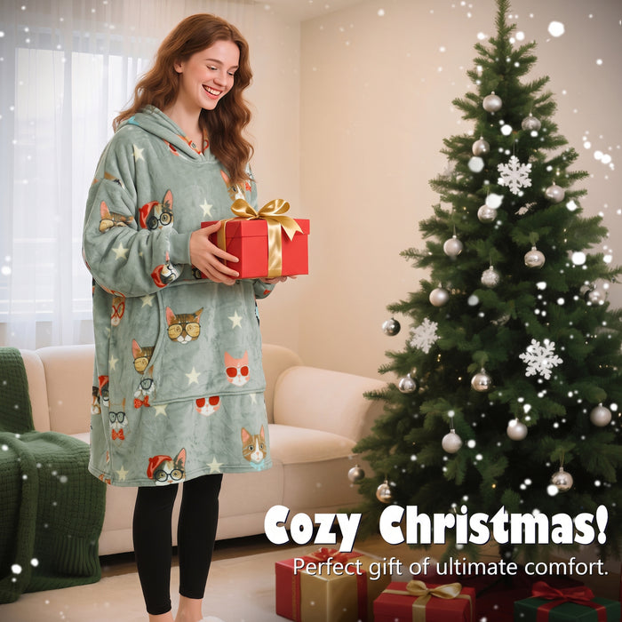 Christmas Spirit  All Season Oversize Hoodie Blanket