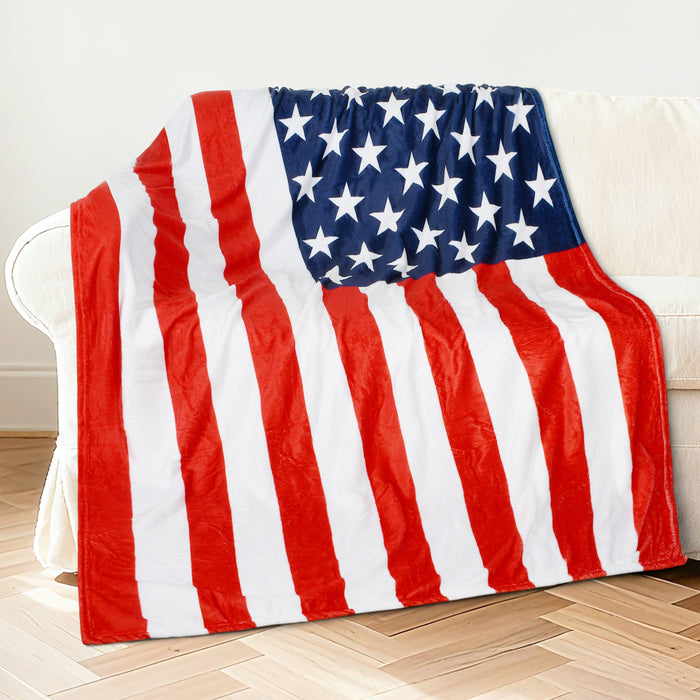 Patriotic American Eagle Flag Throw Blanket