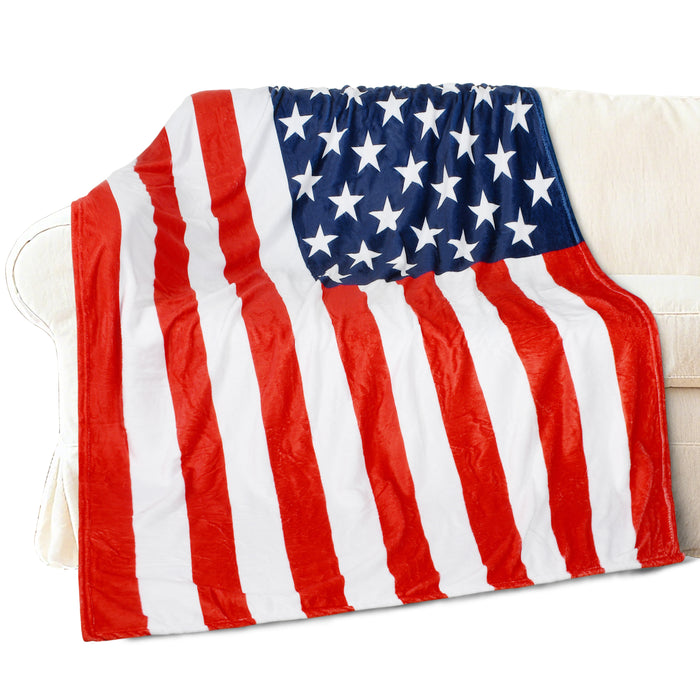Patriotic American Eagle Flag Throw Blanket