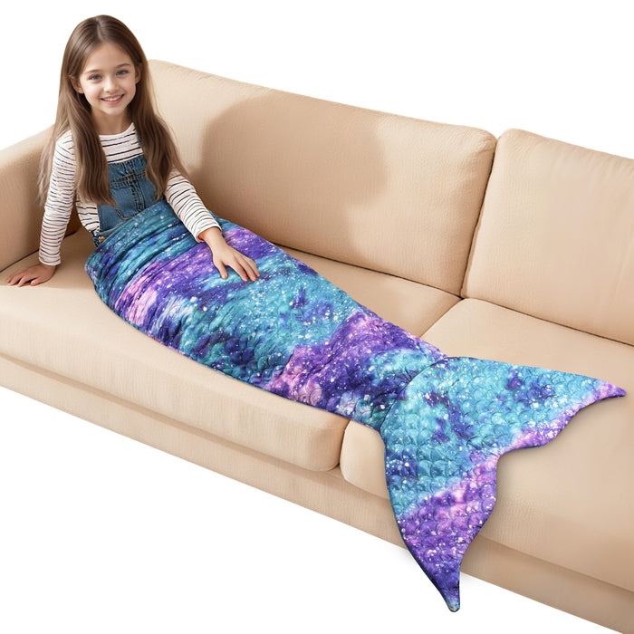 Kids All Season Knit Mermaid Tail Blanket
