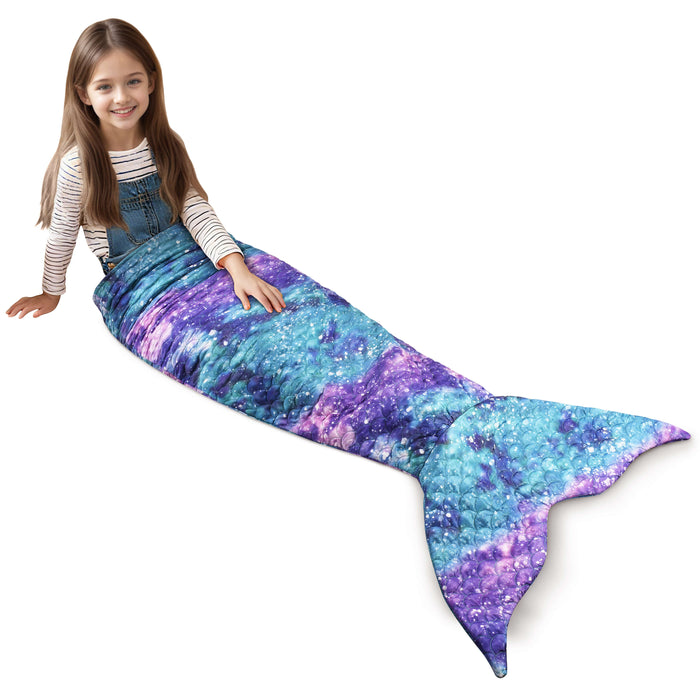 Kids All Season Knit Mermaid Tail Blanket