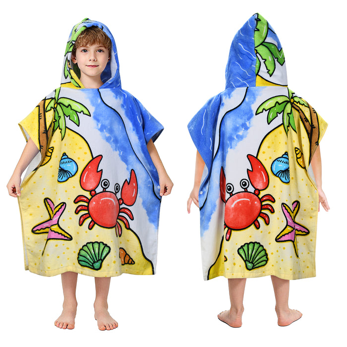 Catalonia Kids Mermaid Hooded Bath Towel for Girls Aged 2-6, 100% Cotton, Absorbent toddler towel poncho, Swim Changing Robe, Sand Proof