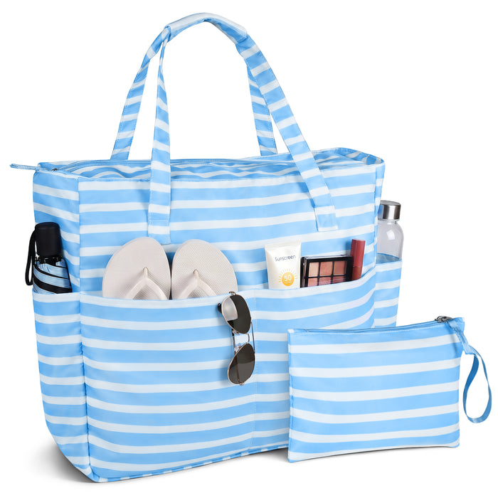Extra Large Beach Bag Waterproof Pool Tote with Zipper