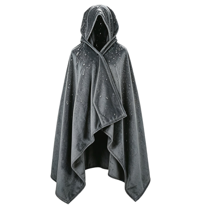 Catalonia Hooded Blanket Poncho | Wearable Blanket Wrap with Hand Pockets | Comfy Sherpa Fleece Throw Cape for Children and Adults, Women Gift Grey