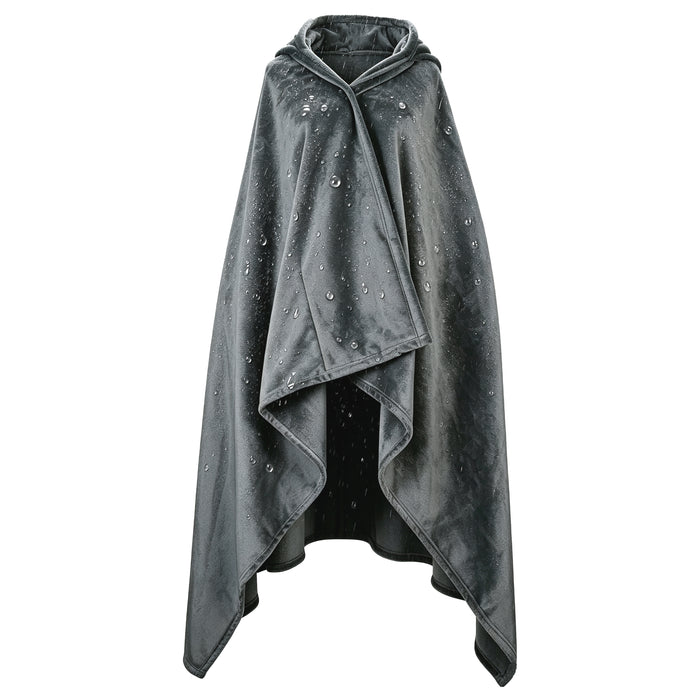 Catalonia Hooded Blanket Poncho | Wearable Blanket Wrap with Hand Pockets | Comfy Sherpa Fleece Throw Cape for Children and Adults, Women Gift Grey