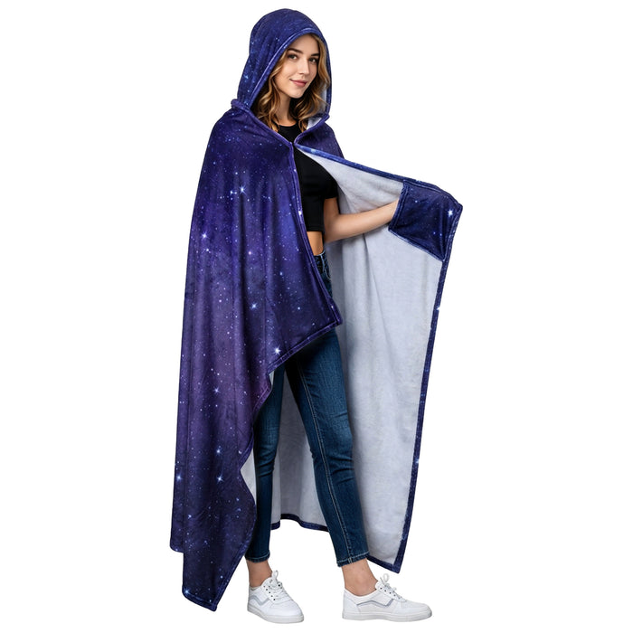 Catalonia Hooded Blanket Poncho | Wearable Blanket Wrap with Hand Pockets | Comfy Sherpa Fleece Throw Cape for Children and Adults, Women Gift