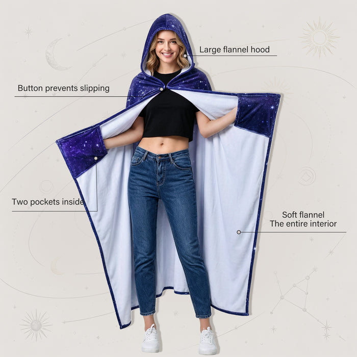 Catalonia Hooded Blanket Poncho | Wearable Blanket Wrap with Hand Pockets | Comfy Sherpa Fleece Throw Cape for Children and Adults, Women Gift