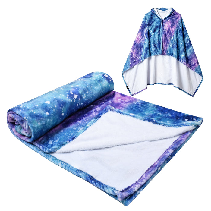 Catalonia Hooded Blanket Poncho | Wearable Blanket Wrap with Hand Pockets | Comfy Sherpa Fleece Throw Cape for Children and Adults, Women Gift