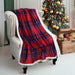 Plaid sherpa throw blanket - brown and black plaid decorative styled view