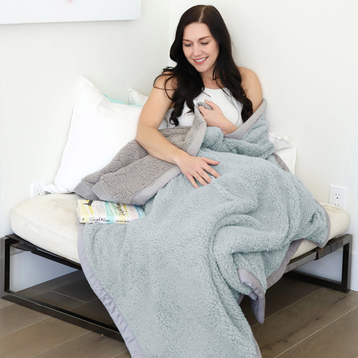 Reversible Sherpa Throw Blanket