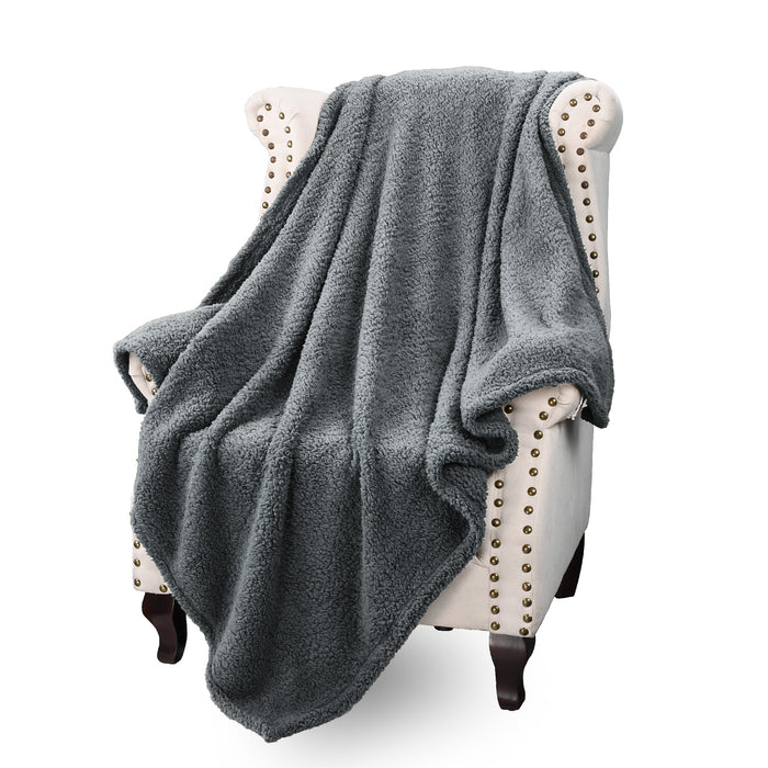 Reversible Sherpa Lightweight Throw Blanket
