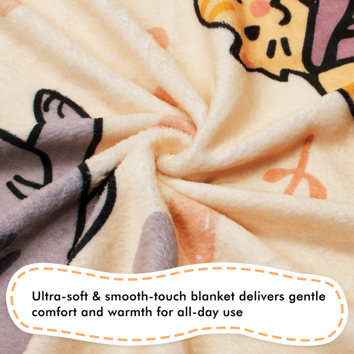 Cute Cartoon Sherpa Throw Blanket