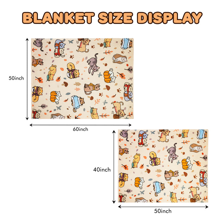 Cute Cartoon Sherpa Throw Blanket