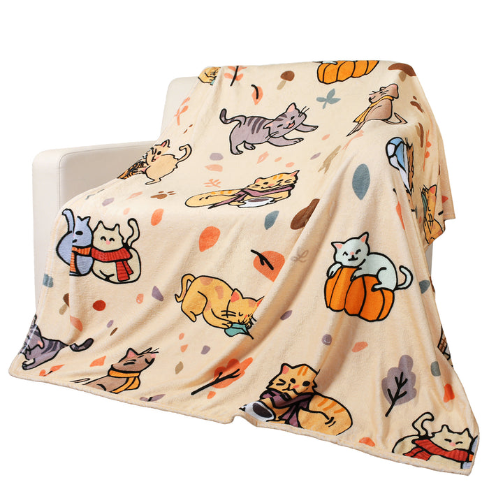 Cute Cartoon Sherpa Throw Blanket