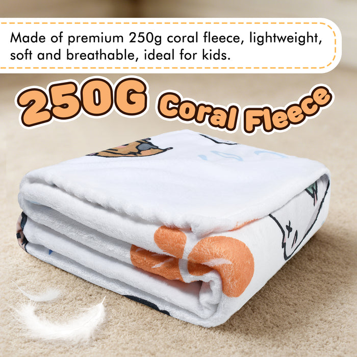 Cute Cartoon Sherpa Throw Blanket