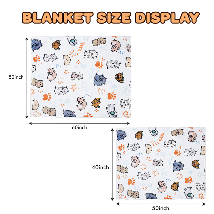 Cute Cartoon Sherpa Throw Blanket