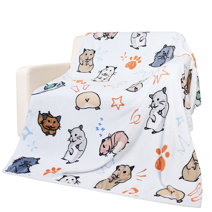 Cute Cartoon Sherpa Throw Blanket