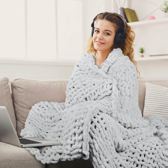 Chunky Knit Throw Blanket