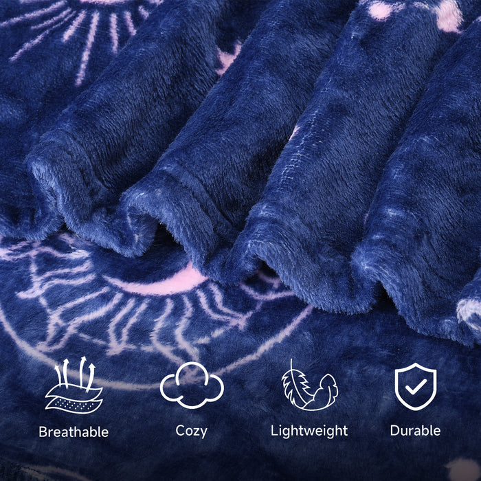 Fleece Wearable Blanket Poncho With Hood