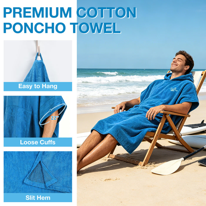 Microfiber Surf Poncho Changing Towel Robe with Pocket