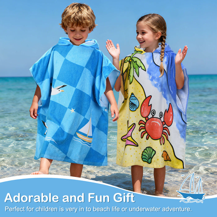 Childrens Hooded Beach Poncho Towel