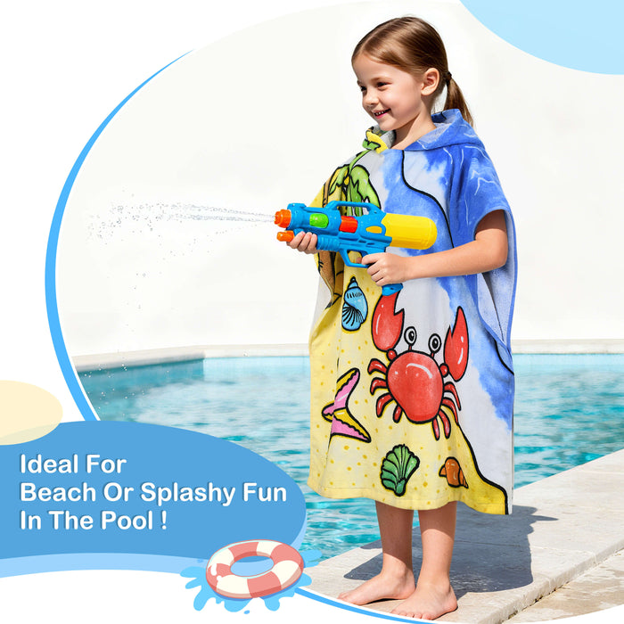 Childrens Hooded Beach Poncho Towel