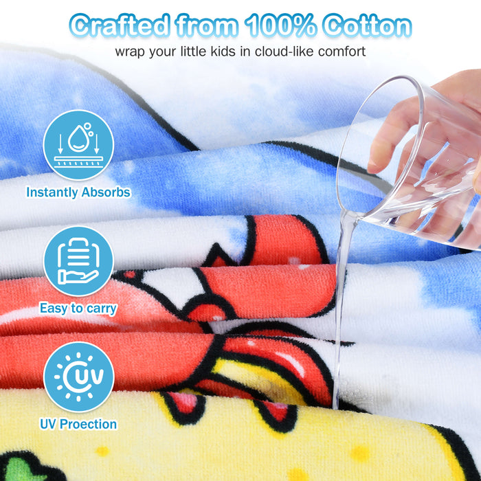 Childrens Hooded Beach Poncho Towel