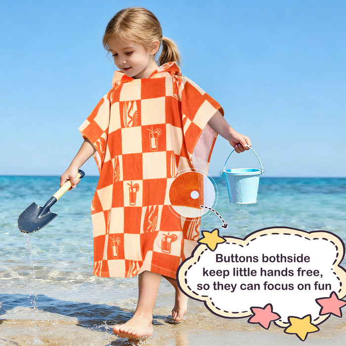 Childrens Hooded Beach Poncho Towel