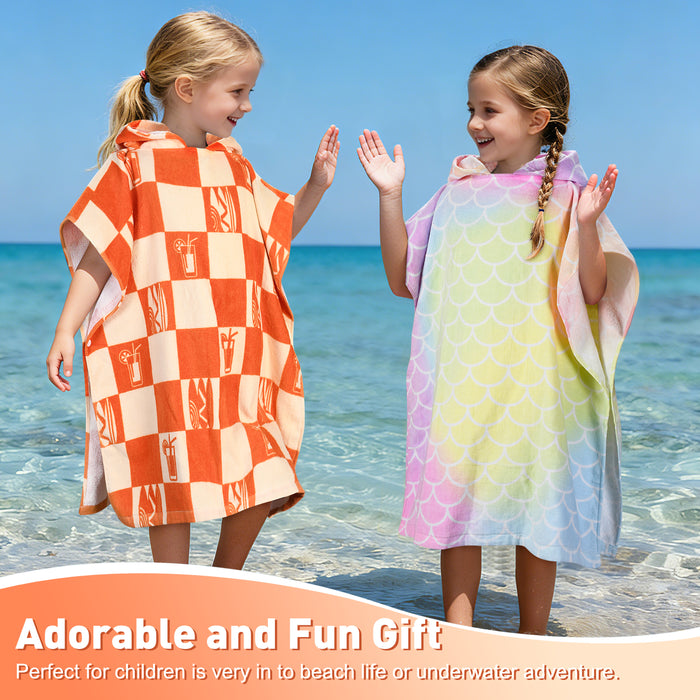 Childrens Hooded Beach Poncho Towel
